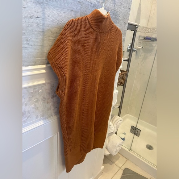 NWT new Anthropologie small fits medium mock neck sweater mini dress brown tan - Picture 6 of 16